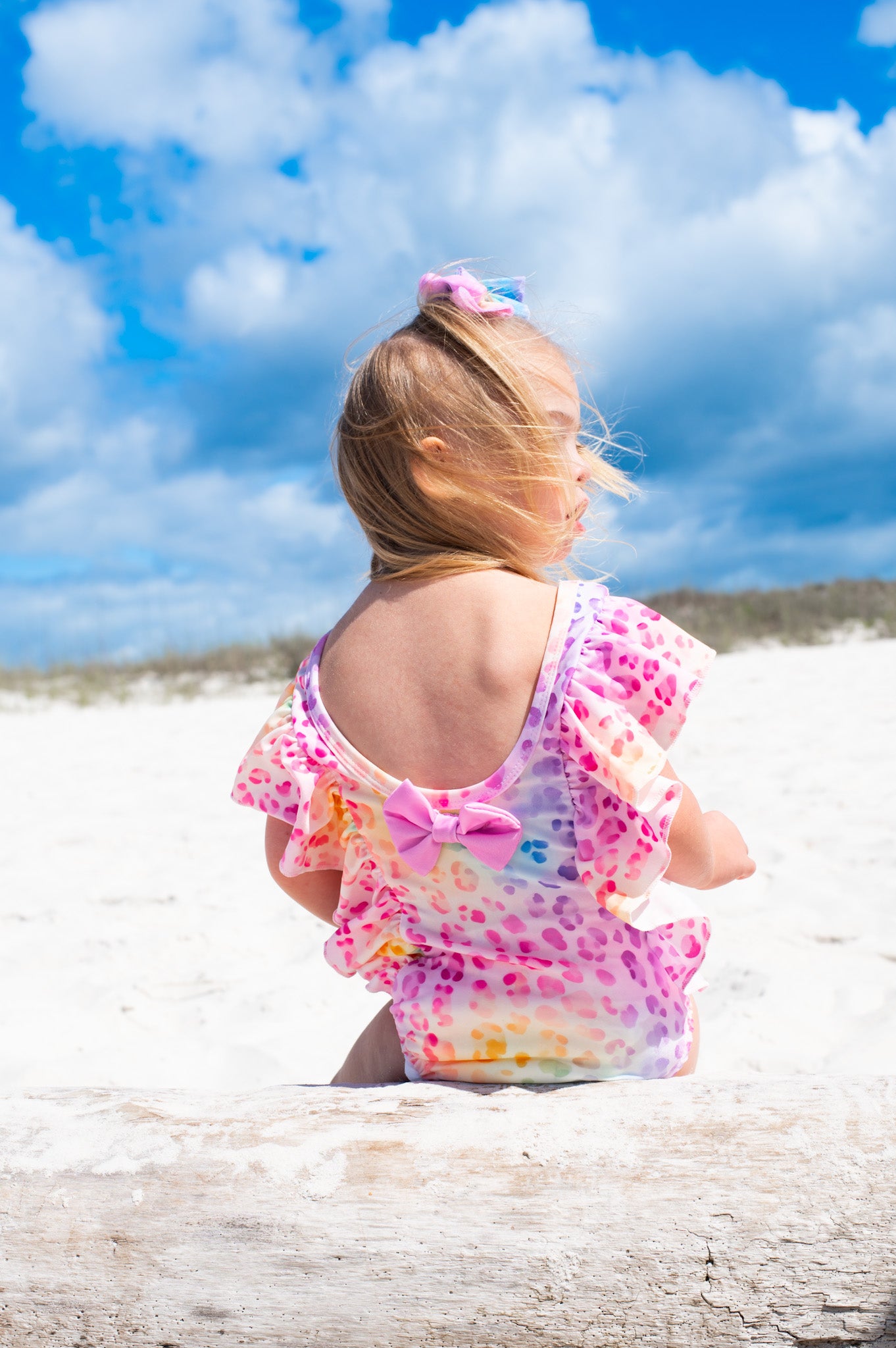 Ruffle Swim Suit with Bow