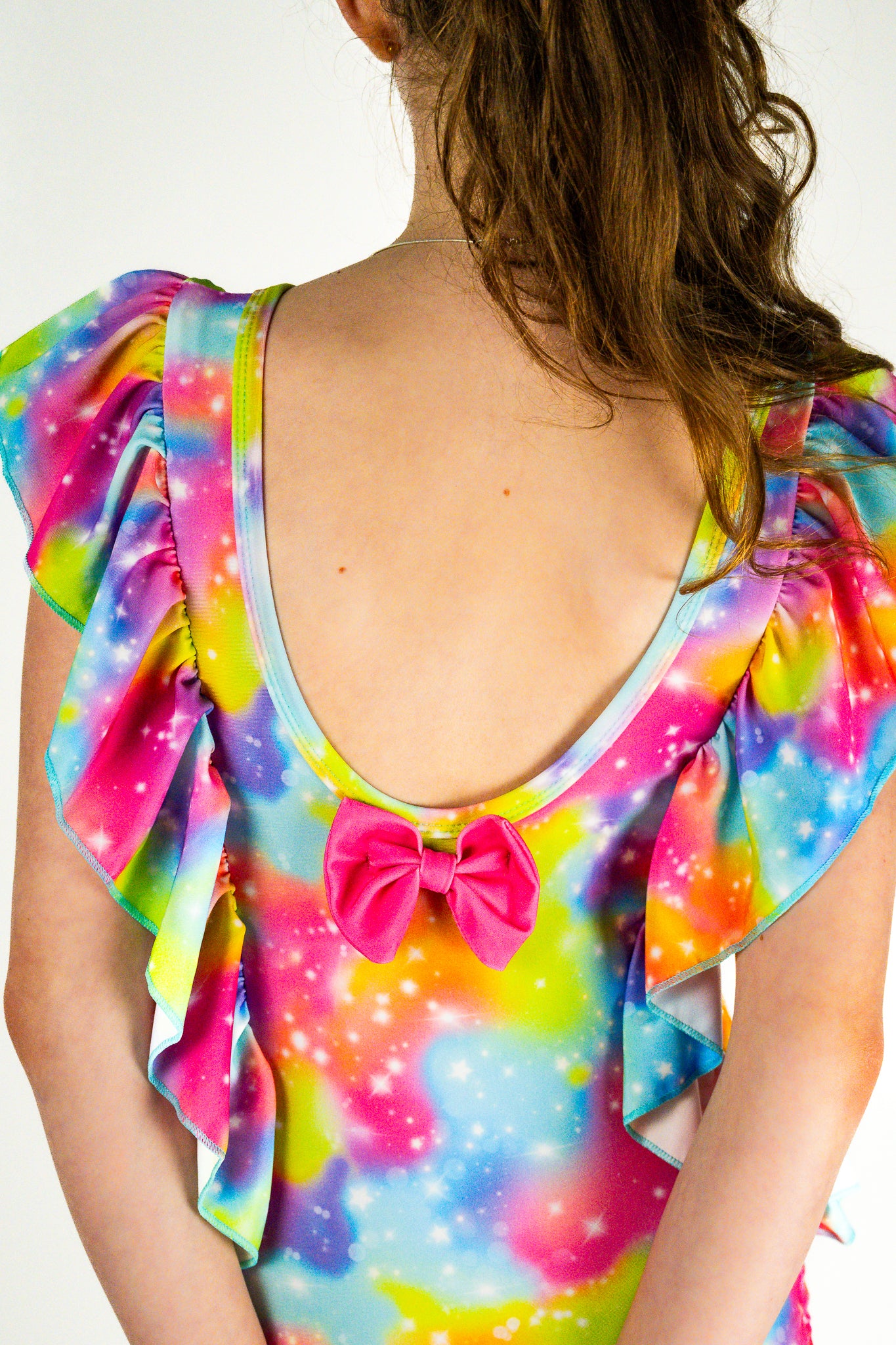Ruffle Swim Suit with Bow