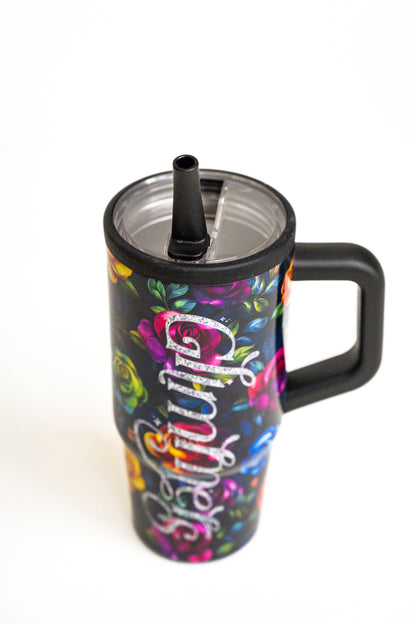 24 oz Stainless Steel Rosy Radiance Tumbler