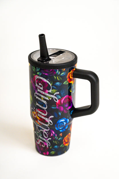 24 oz Stainless Steel Rosy Radiance Tumbler
