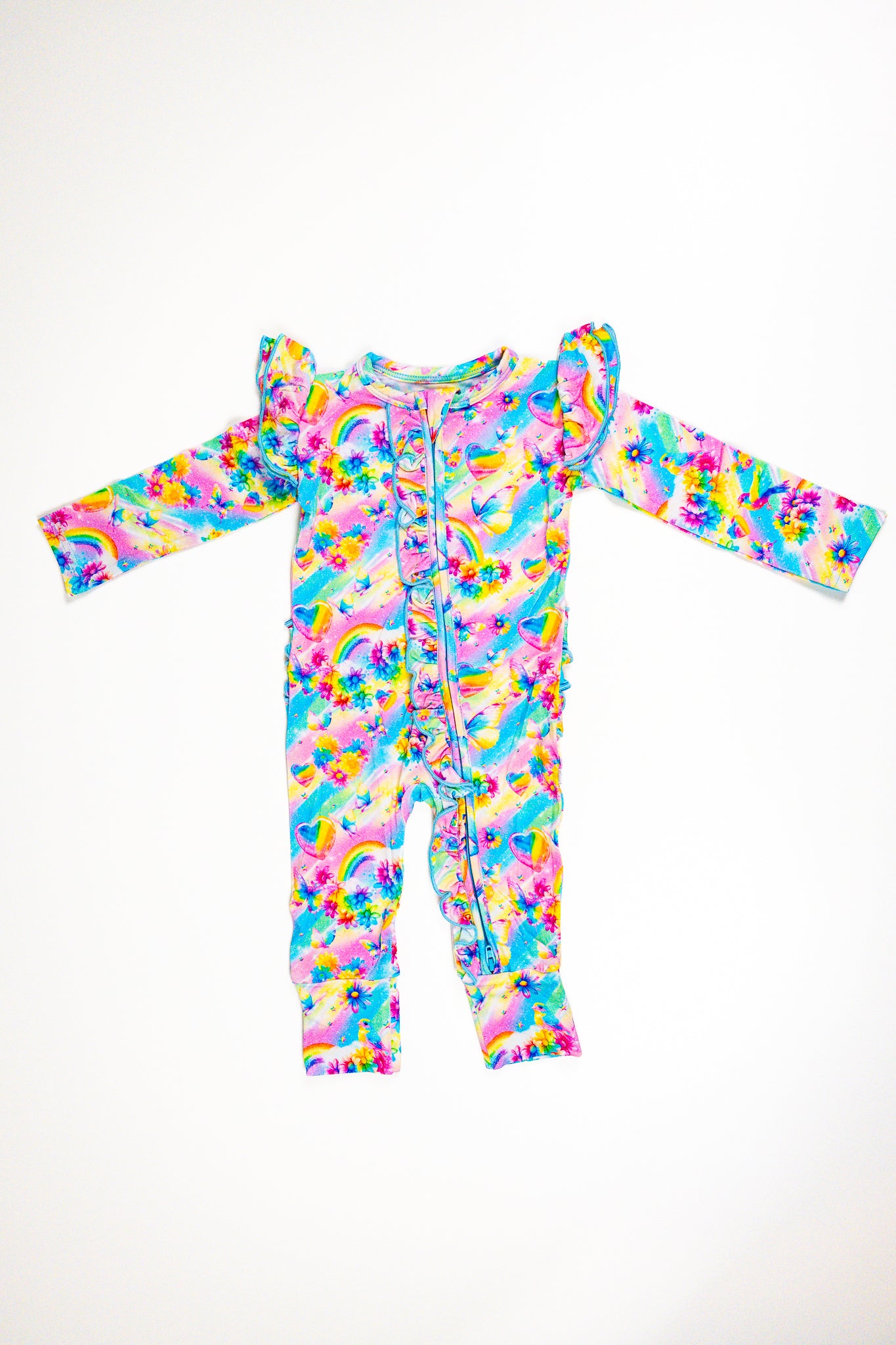 Long Sleeve Flutter Ruffle Romper