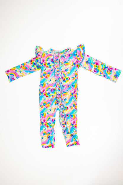 Long Sleeve Flutter Ruffle Romper