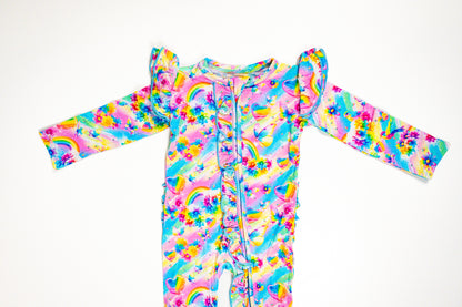 Long Sleeve Flutter Ruffle Romper