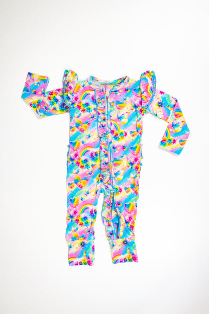 Long Sleeve Flutter Ruffle Romper