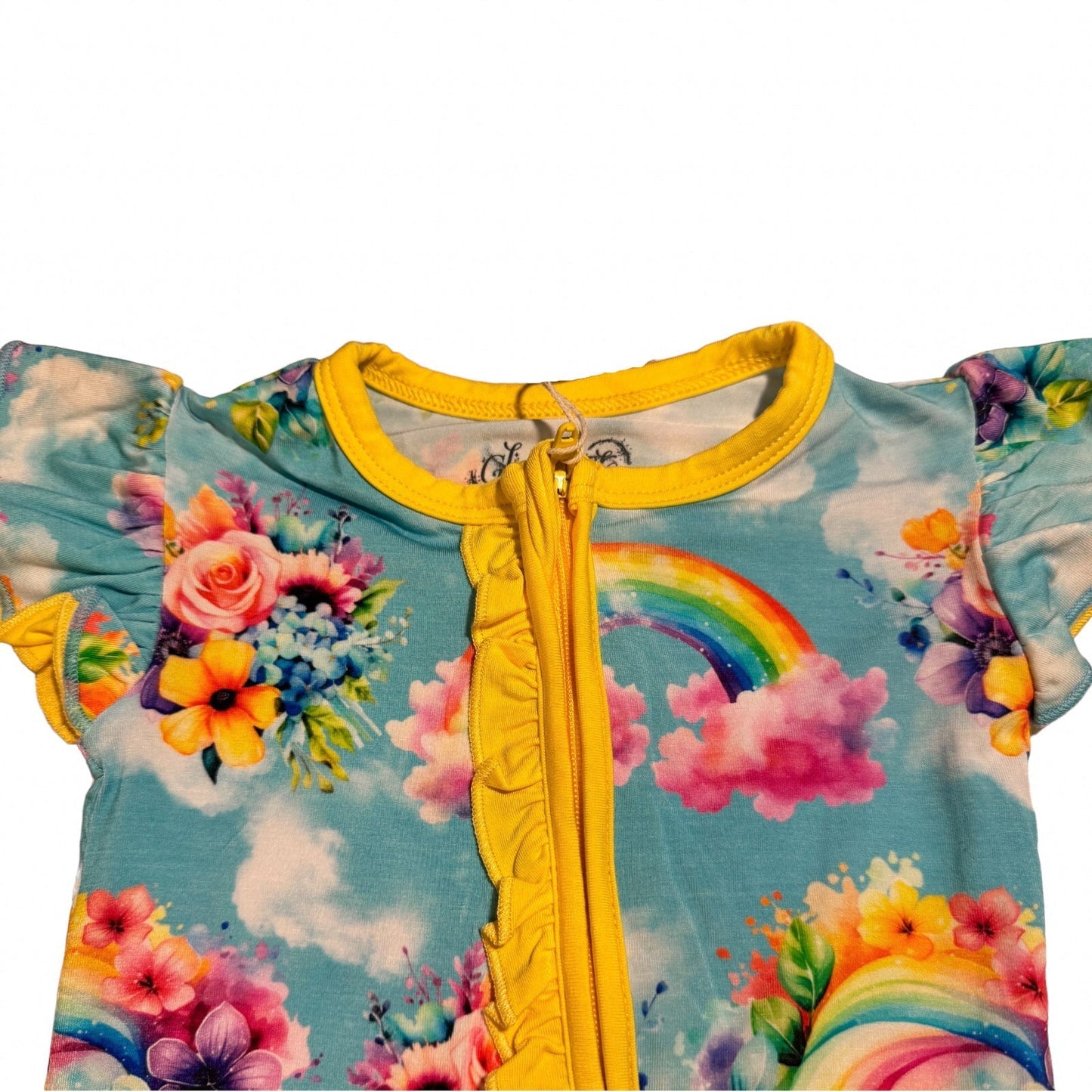 Flutter Sleeve Romper - Rainbow Daydreams