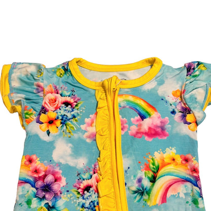 Flutter Sleeve Romper - Rainbow Daydreams