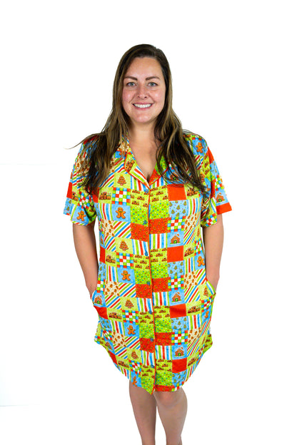 Button Down Lounge Gown