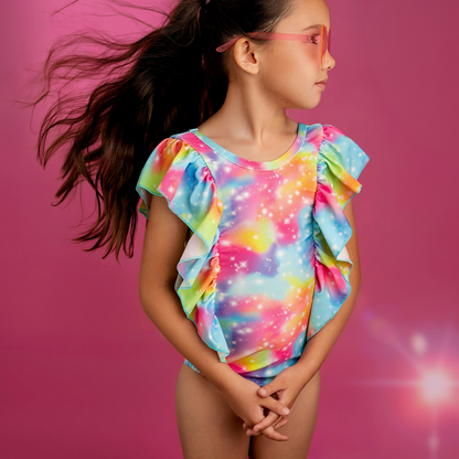 Ruffle Swim Suit with Bow