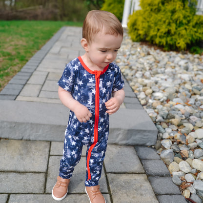 Short Sleeve Zip Romper