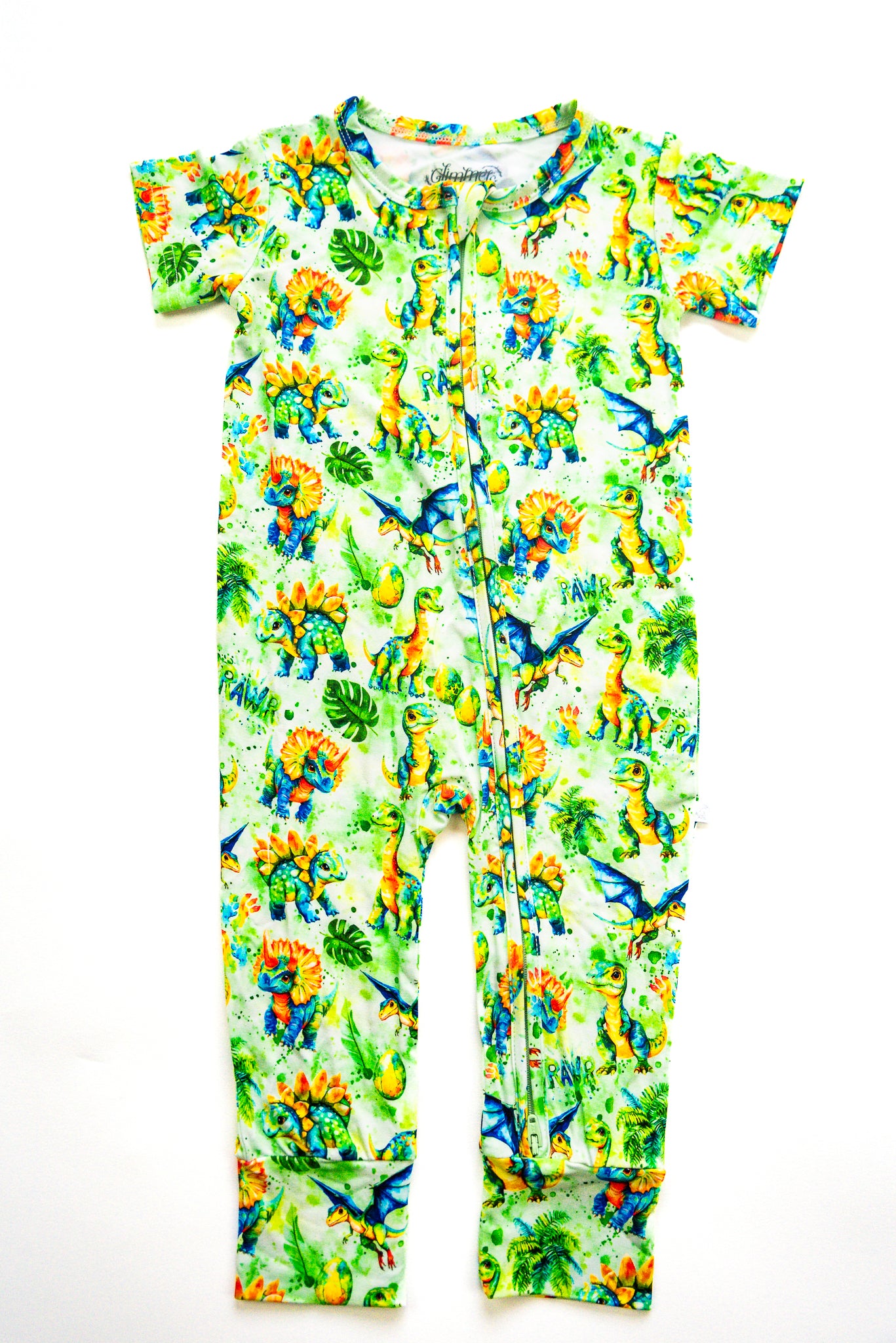 Short Sleeve Zip Romper