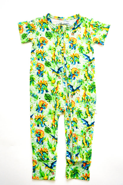 Short Sleeve Zip Romper
