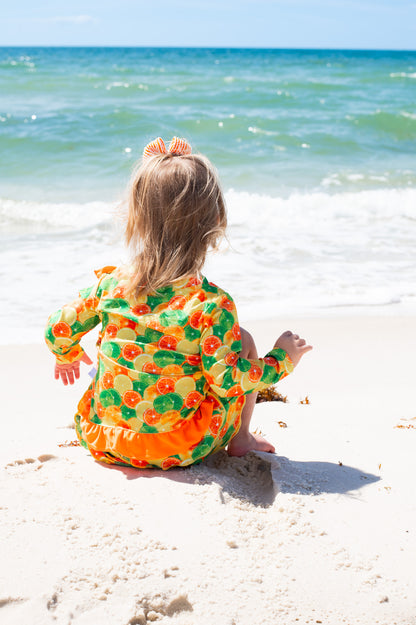 Ruffle Sleeve Swim Skort Set