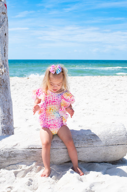 Ruffle Swim Suit with Bow
