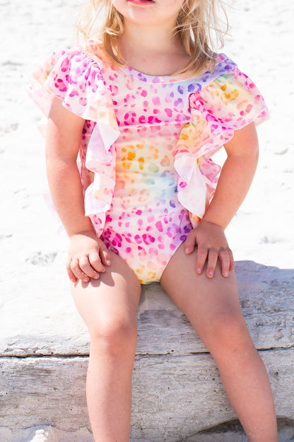 Ruffle Swim Suit with Bow