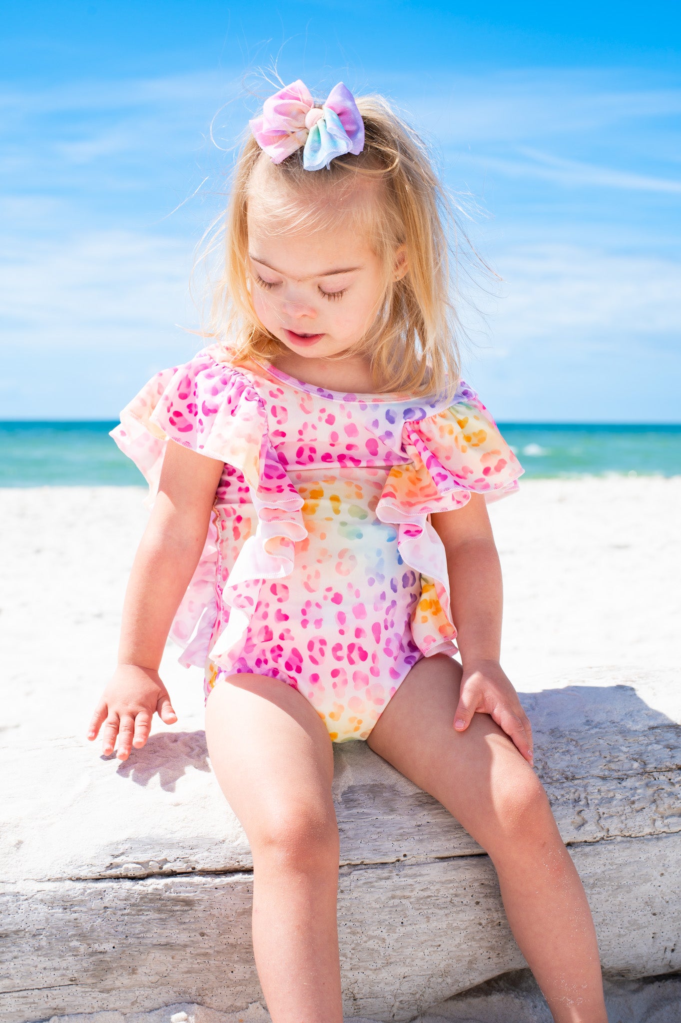 Ruffle Swim Suit with Bow