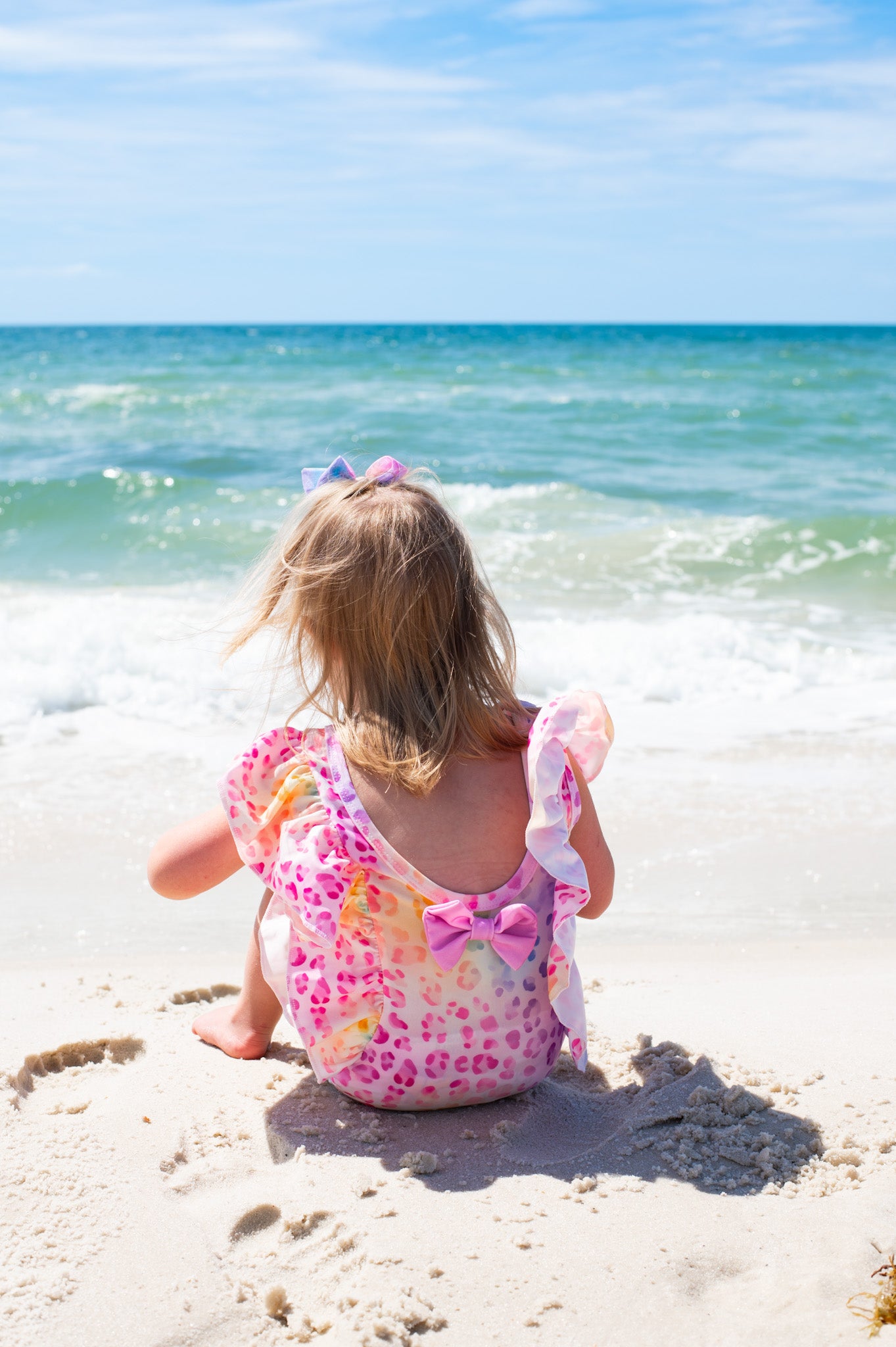 Ruffle Swim Suit with Bow