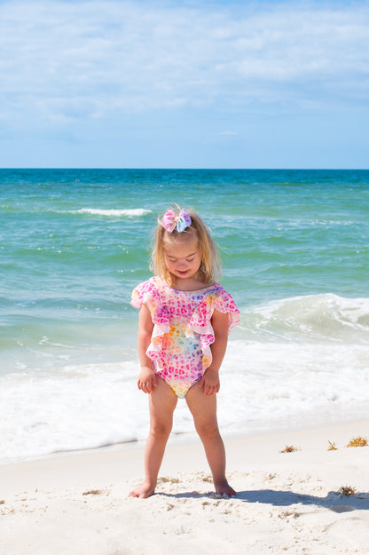 Ruffle Swim Suit with Bow
