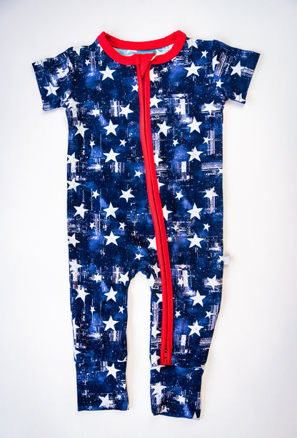 Short Sleeve Zip Romper