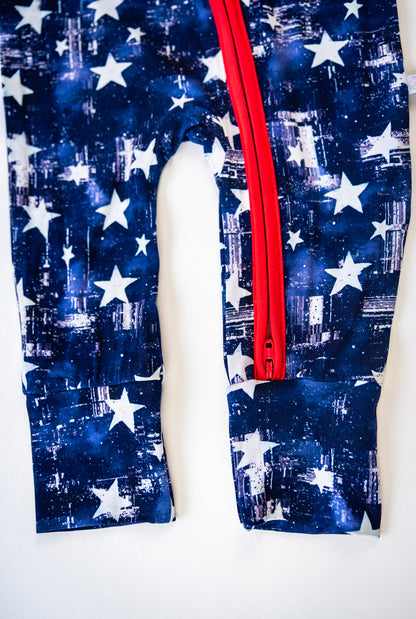 Short Sleeve Zip Romper
