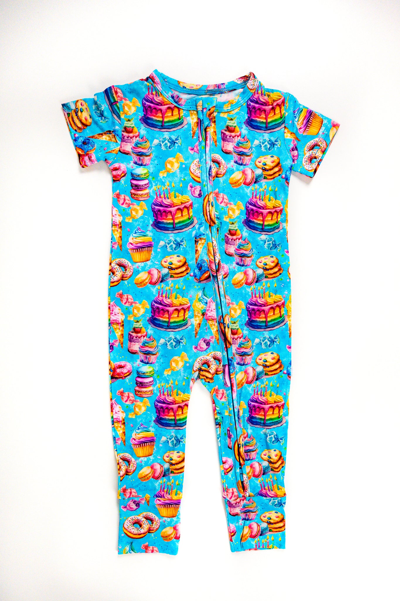 Coming soon. Short Sleeve Zip Romper