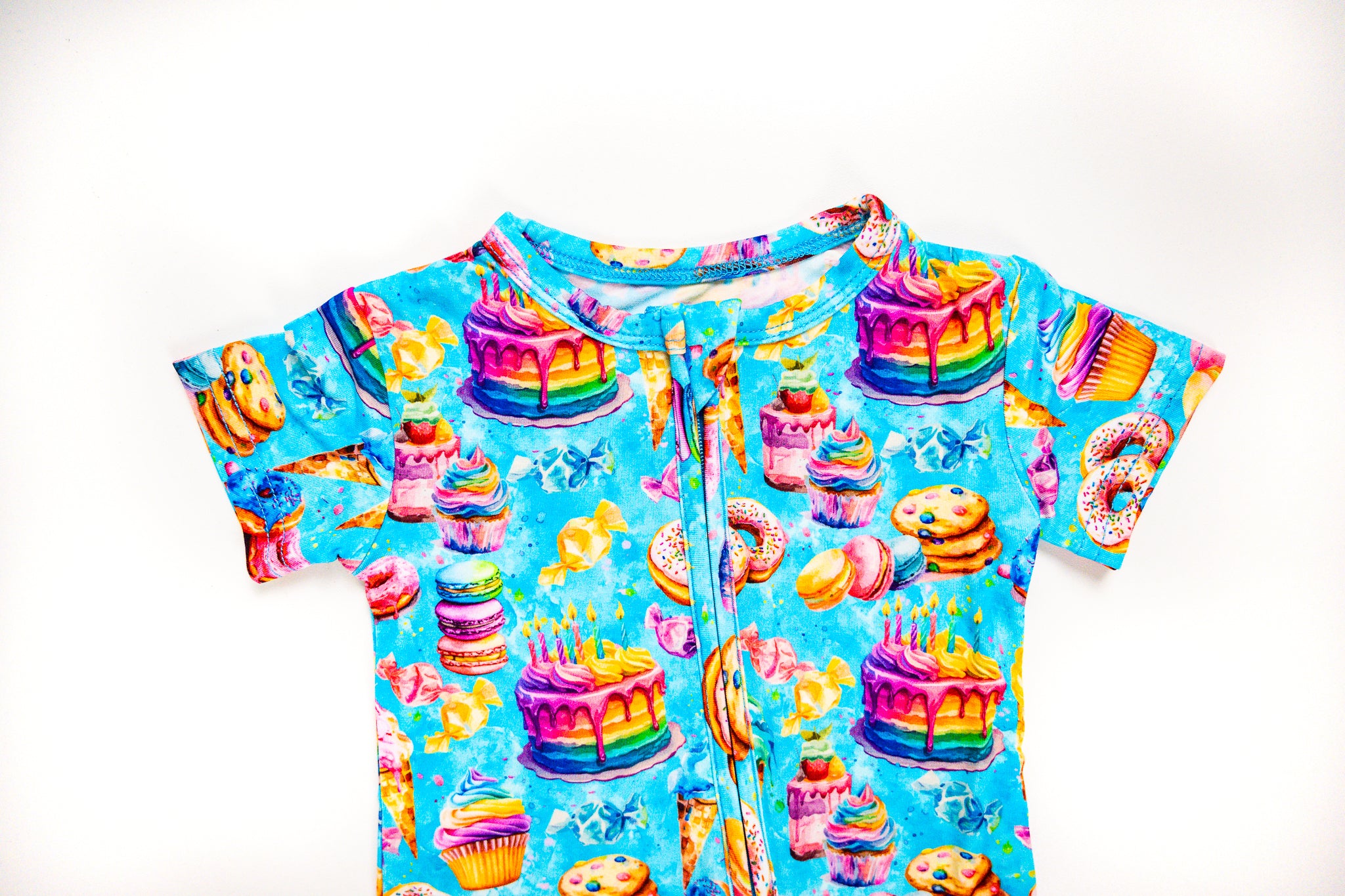 Coming soon. Short Sleeve Zip Romper