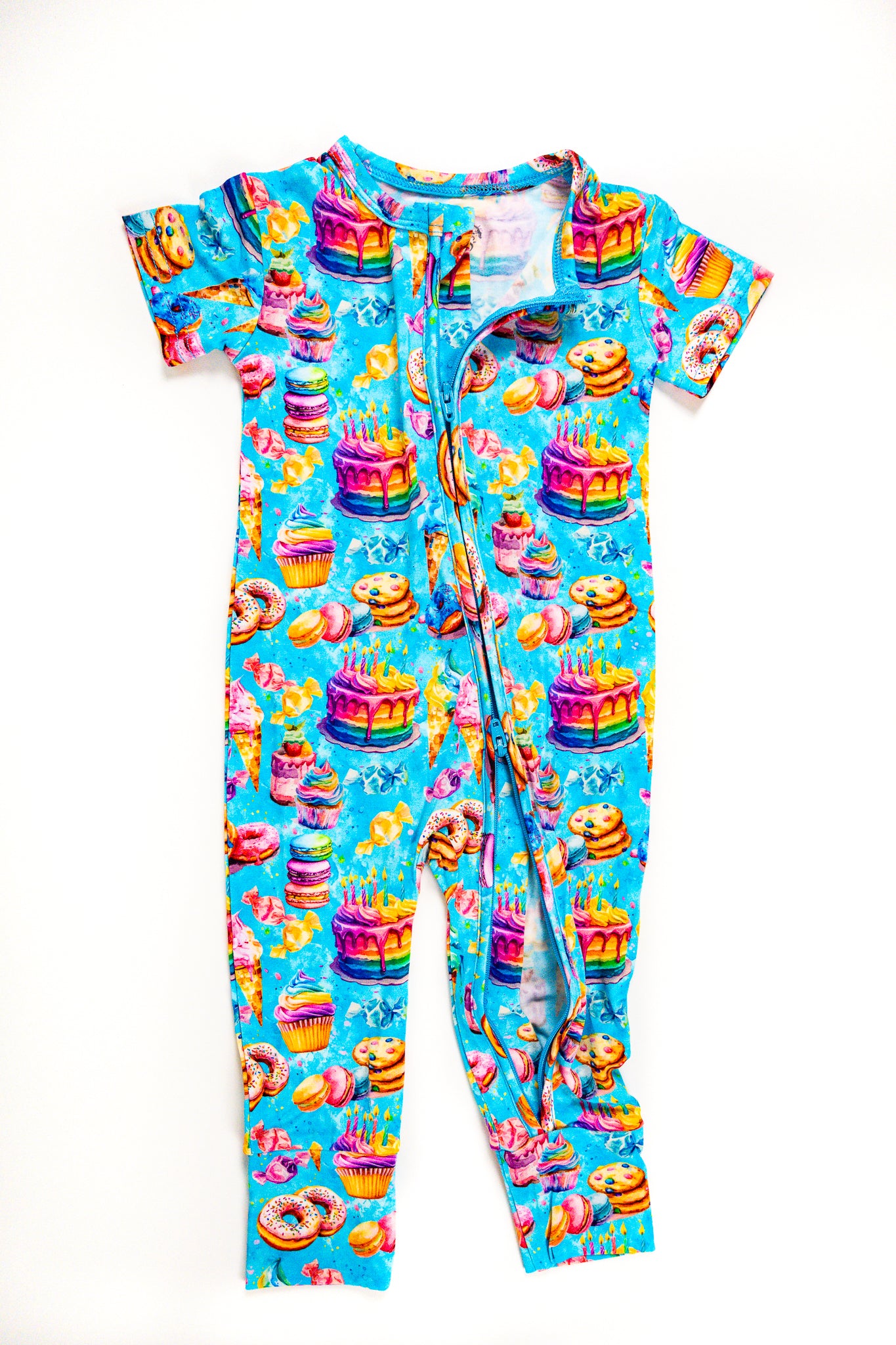 Short Sleeve Zip Romper