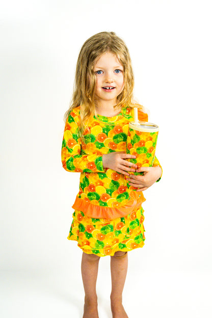 Ruffle Sleeve Swim Skort Set