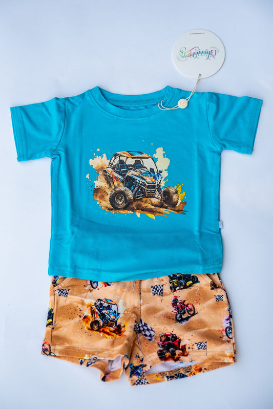 T-Shirt with Shorts Set - Wheels n' Thrills