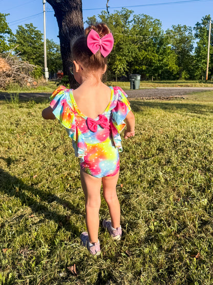 Ruffle Swim Suit with Bow