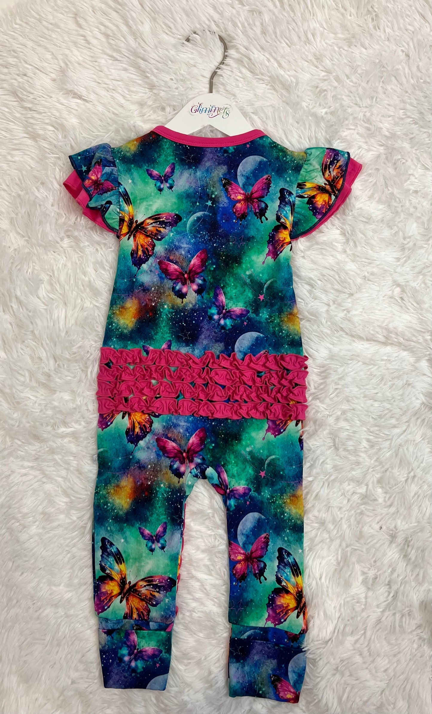 Flutter Sleeve Romper - Cosmic Flutters