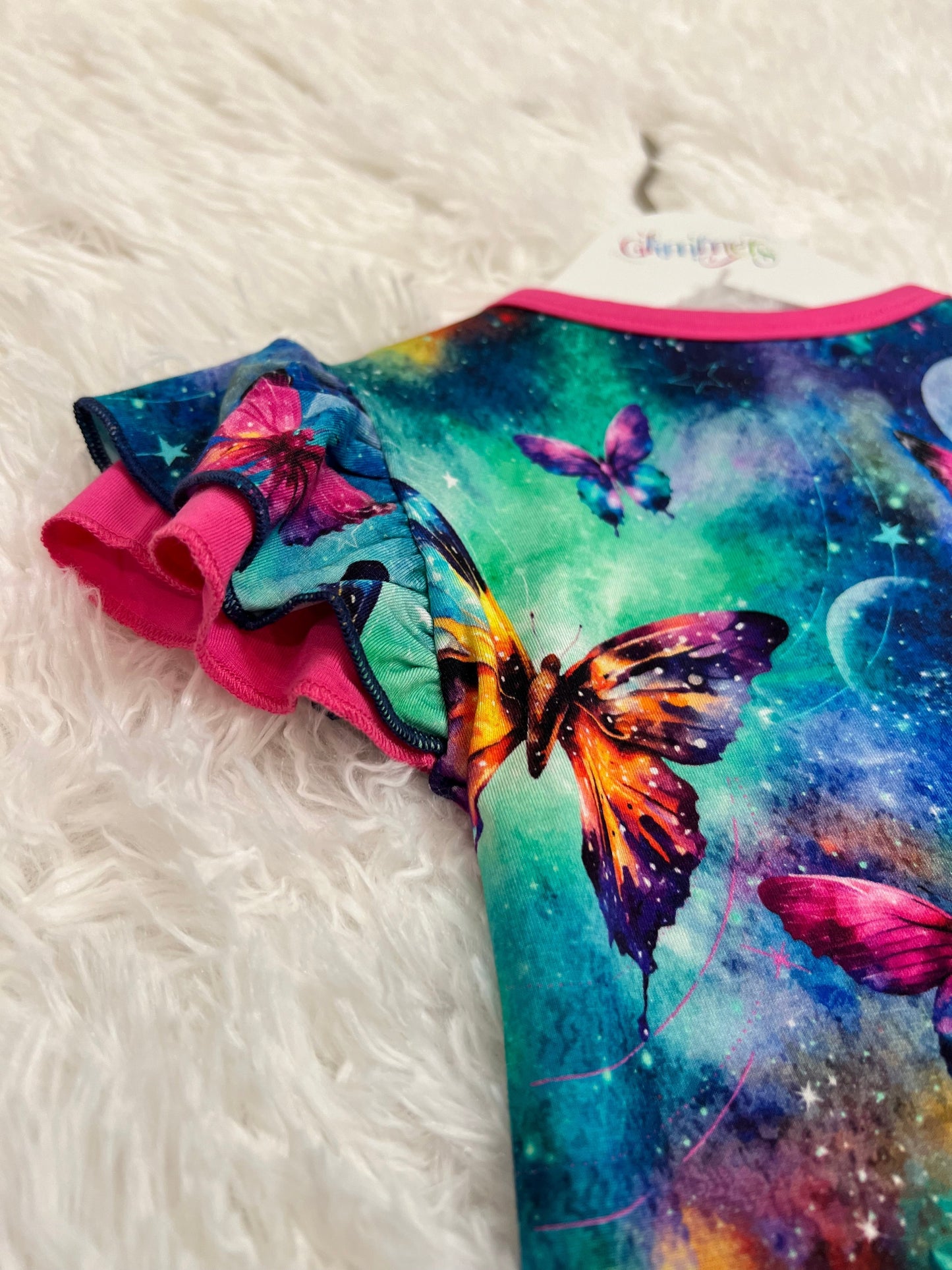 Flutter Sleeve Romper - Cosmic Flutters