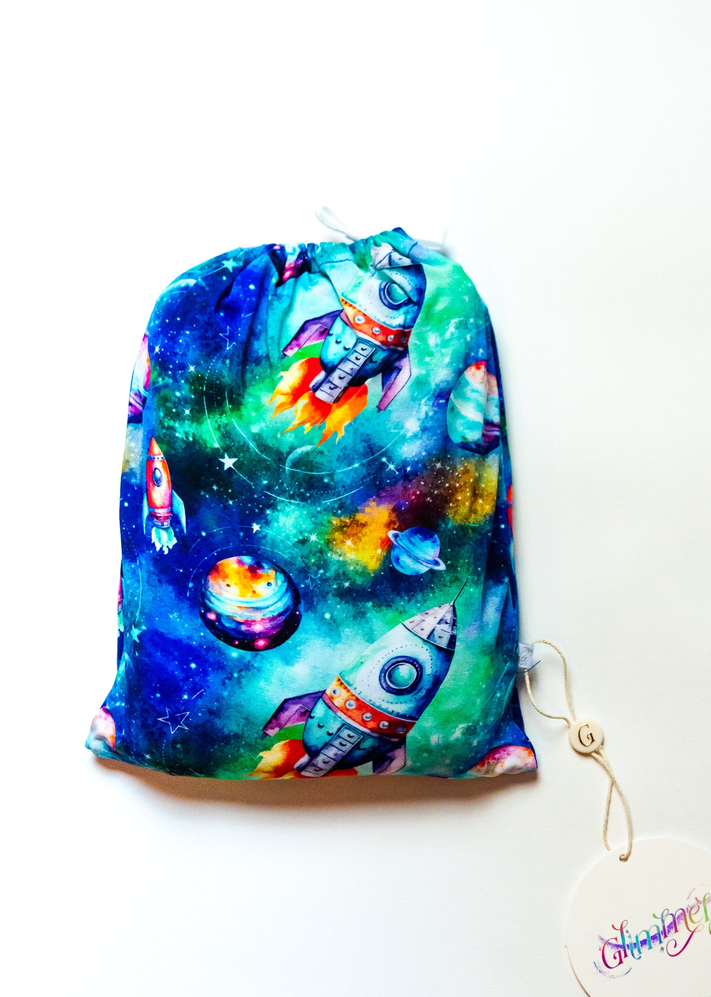 Swaddle with Knotted Hat- Cosmic Flight