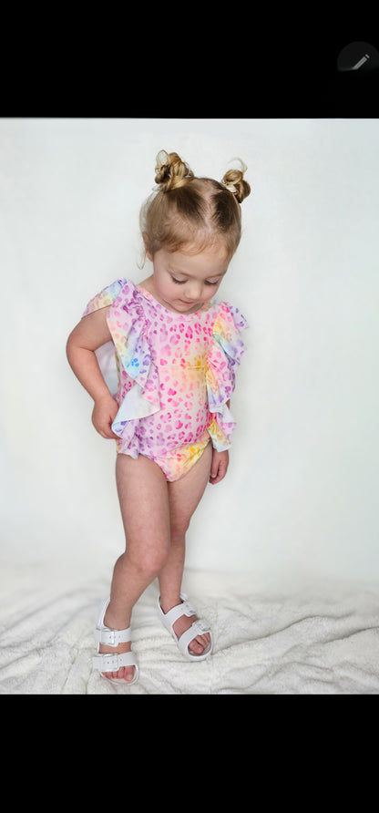 Ruffle Swim Suit with Bow