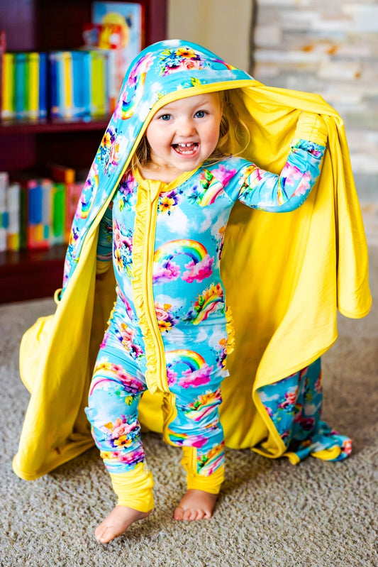 Convertible Ruffle Romper - Rainbow Daydreams